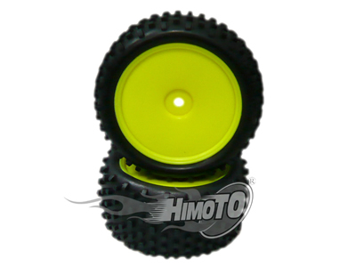 08010y wheelset complete with yellow rims 1/10 off-road truck himoto